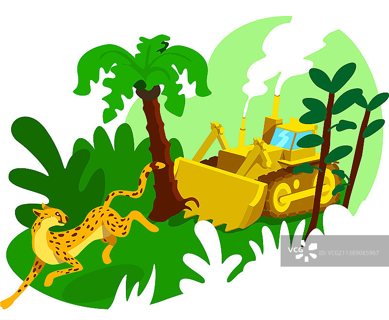 森林破坏2D网页banner海报图片素材