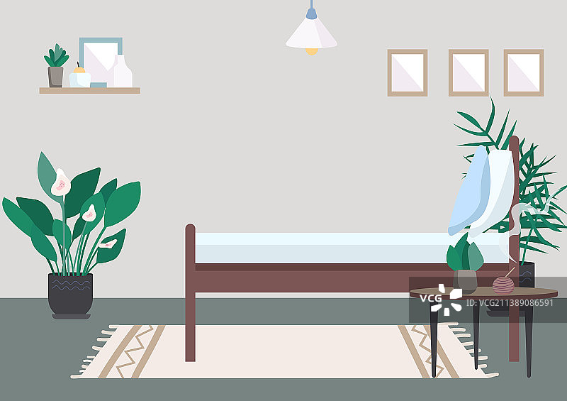 扁平风格卧室图片素材