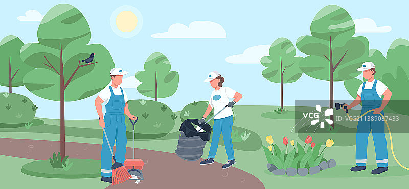 社区工作扁平化设计图片素材