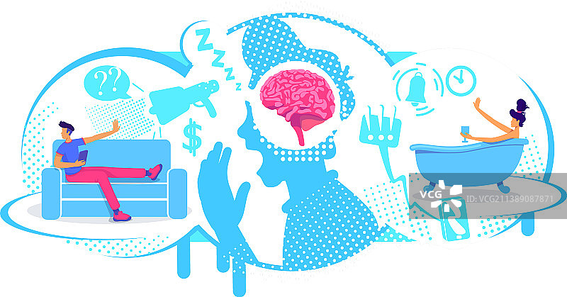 拖延症延迟任务扁平概念图片素材