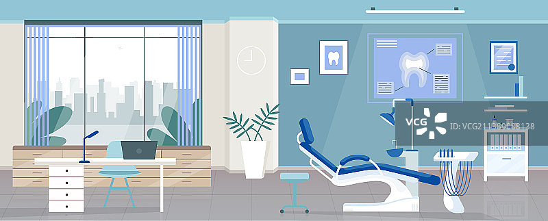 扁平风格牙科室图片素材