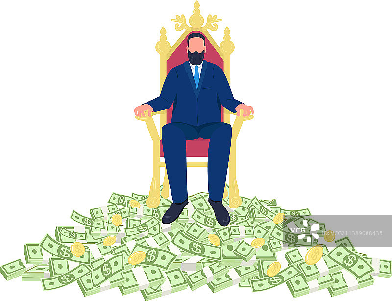 坐在宝座上的成功商人图片素材
