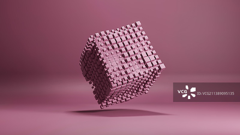 科技感凹凸变幻的正方体图片素材