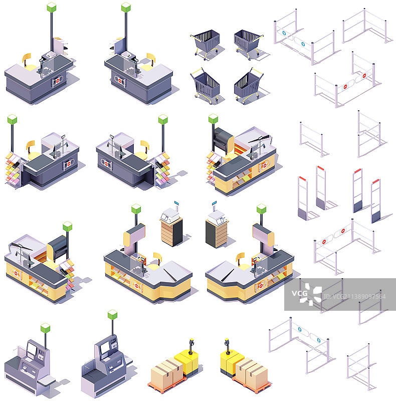 2.5D超市零售设备图片素材