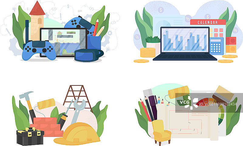 热门职业扁平化概念合集图片素材