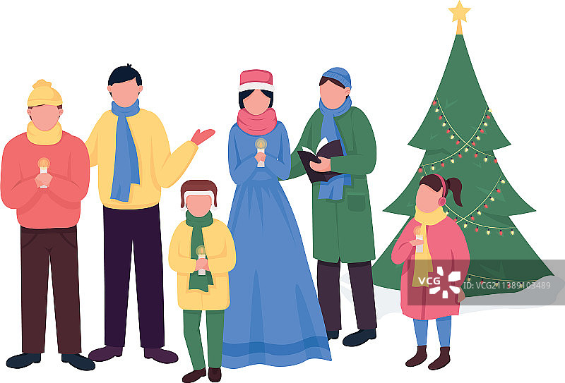 吟唱圣诞颂歌人物图片素材