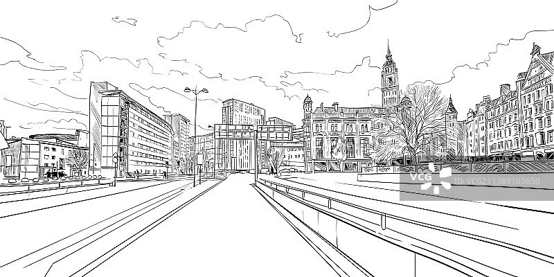 英国伯明翰城市风光图片素材