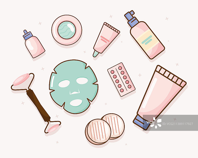 九个护肤产品图标图片素材