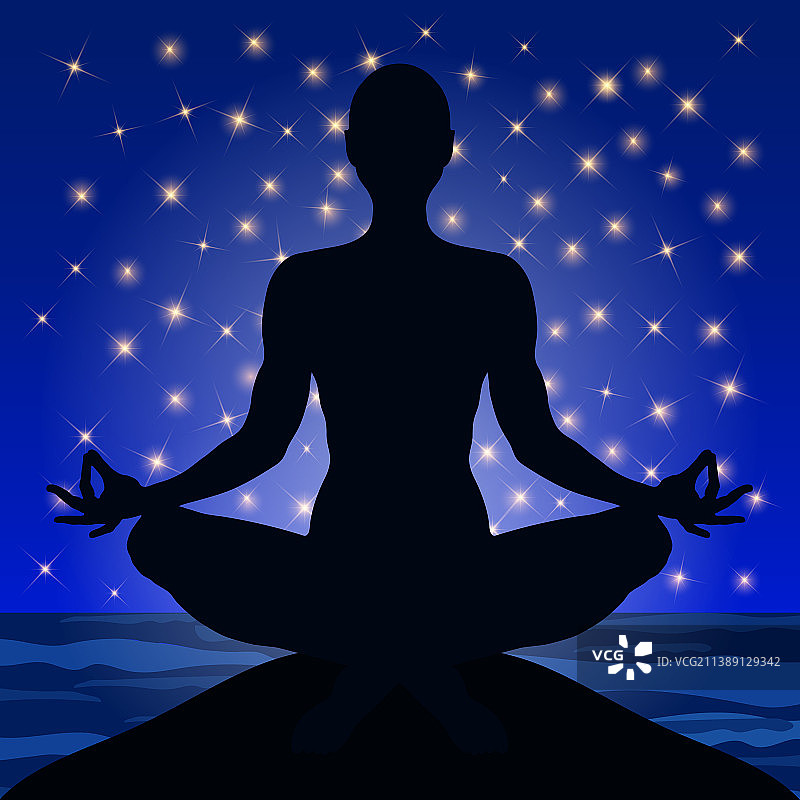 瑜伽：男性莲花坐姿图片素材