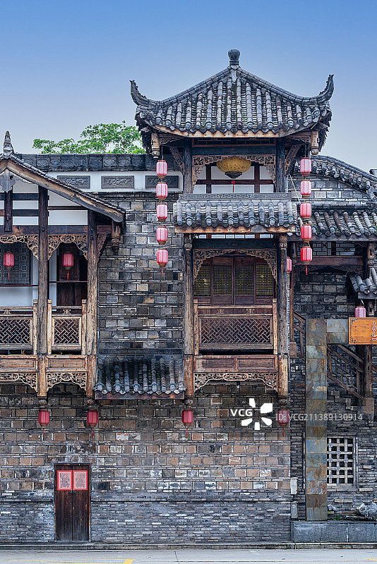 福州福建省体育馆附近仿古建筑图片素材