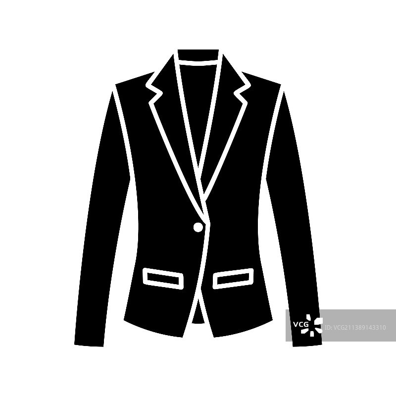 女士经典黑色西装图标图片素材