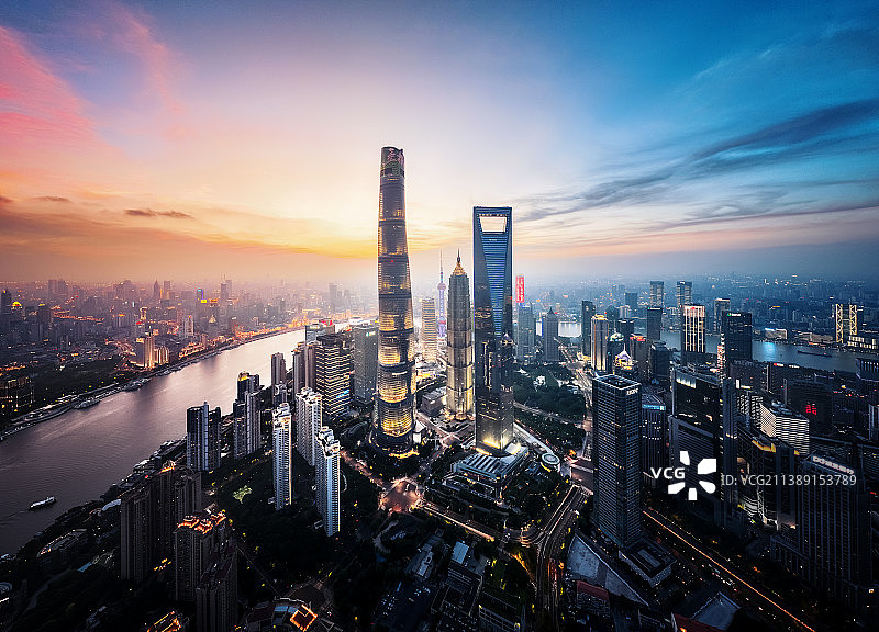 上海浦东新区陆家嘴金融贸易自由贸易试验区东方明珠金茂环球金融上海中心大厦图片素材