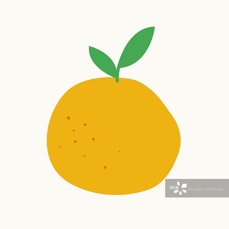 孤立的简约橘子扁平风格亚洲艺术品图片素材