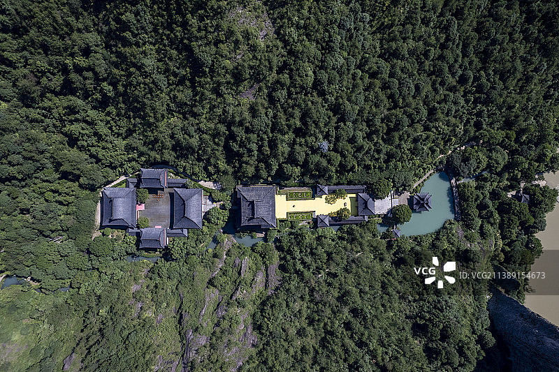 丽水缙云仙都黄帝祠宇航拍图片素材