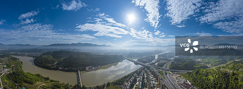 航拍浙江省丽水市溪口大桥图片素材