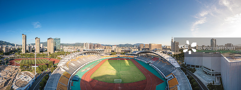 航拍全景浙江省丽水市体育中心图片素材