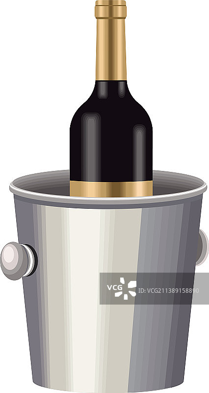 葡萄酒瓶和冰桶图片素材