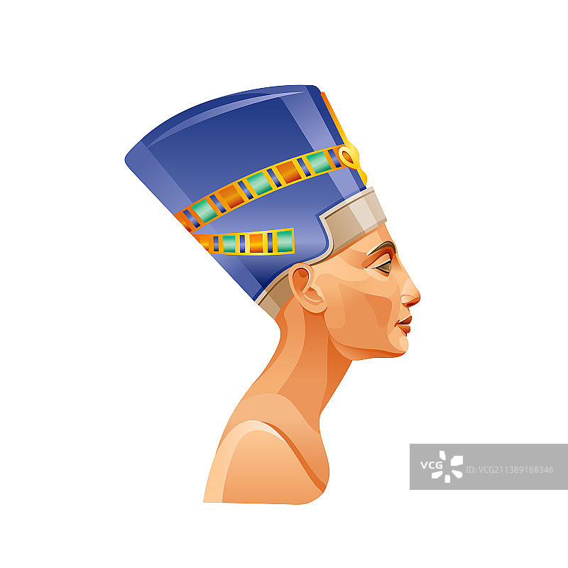 埃及王后纳芙蒂蒂或克利奥帕特拉头像图片素材