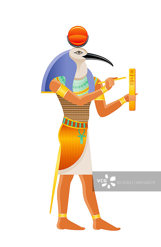 长着朱鹭头的古埃及神托特图片素材