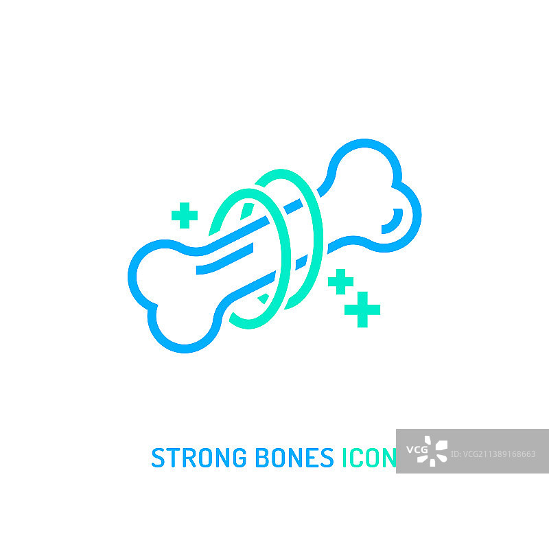 可编辑的强壮健康骨骼图标图片素材