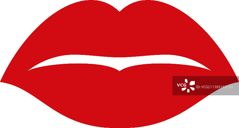 女性嘴唇图标，红色唇印图片素材