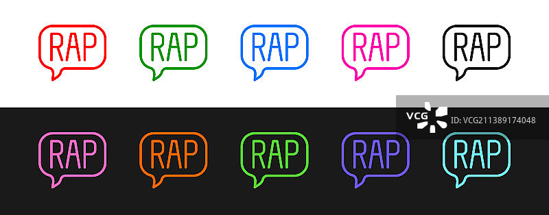 黑色背景上的说唱音乐图标图片素材