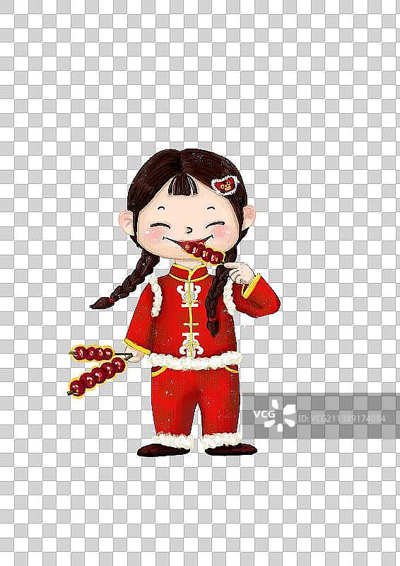 吃糖葫芦女孩图片素材