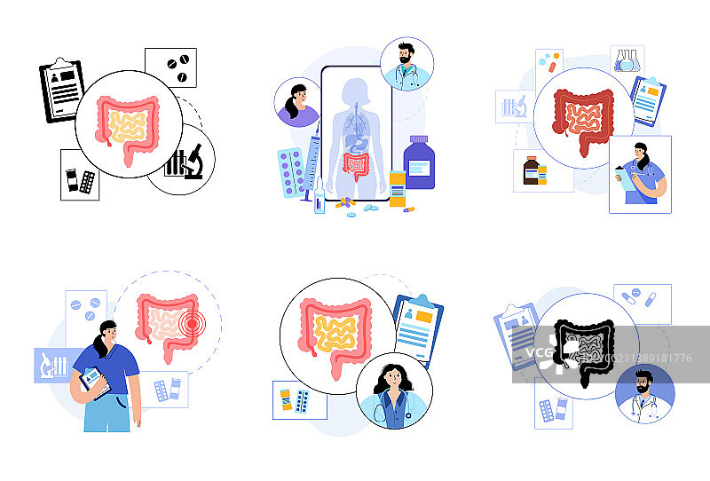 肠道医疗套装图片素材