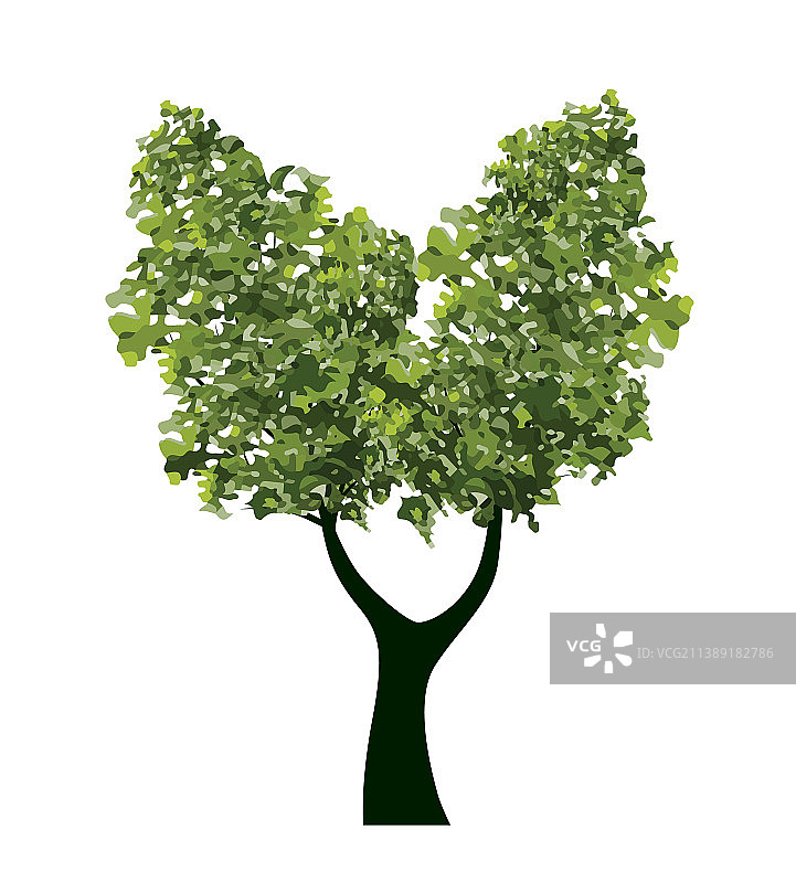 绿色树木轮廓图片素材