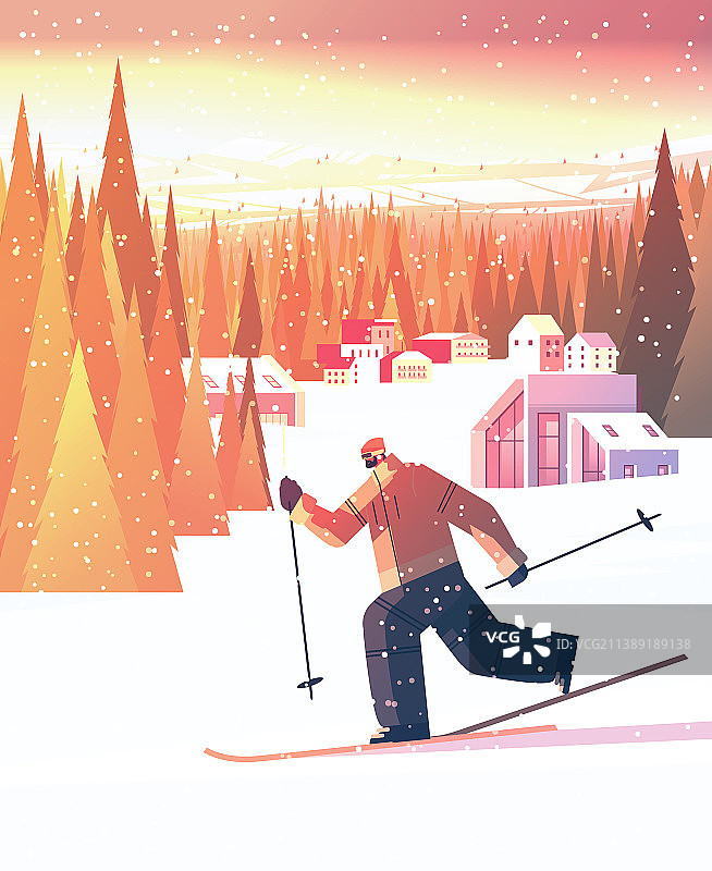 男子滑雪运动图片素材