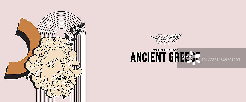 古希腊雕像banner现代神话图片素材