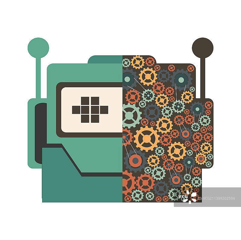 面部的机器人齿轮图片素材