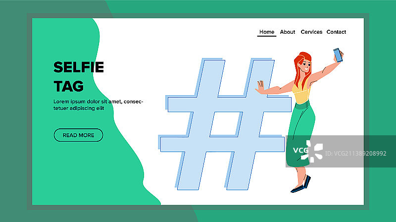 社交媒体分享照片的自拍标签图片素材