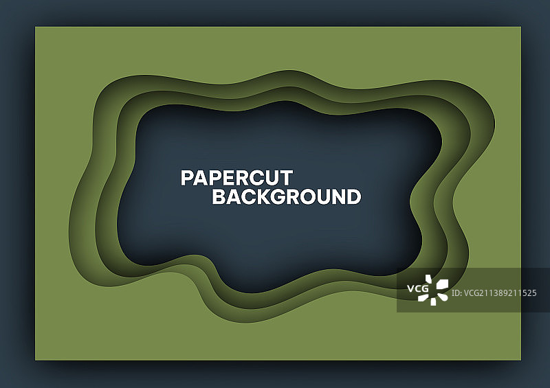 深绿色剪纸抽象背景图片素材