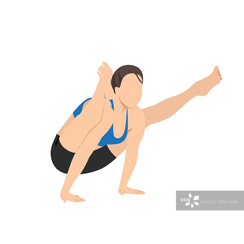 女人做萤火虫式瑜伽图片素材