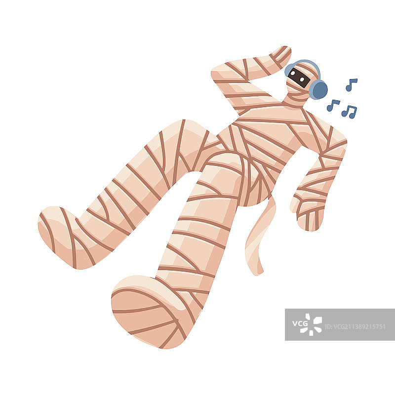 听音乐的酷炫埃及木乃伊怪物图片素材