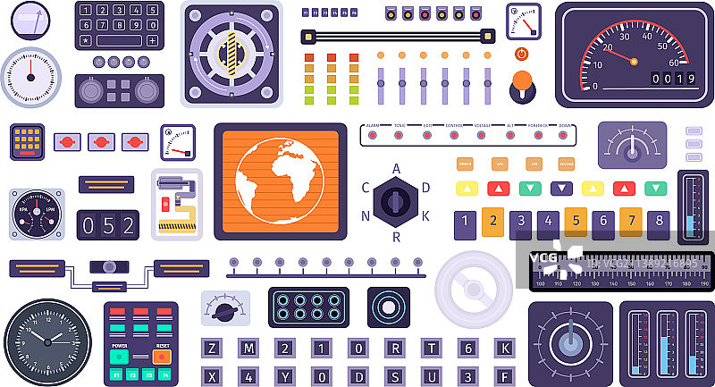 宇宙飞船开关控制面板元素图片素材