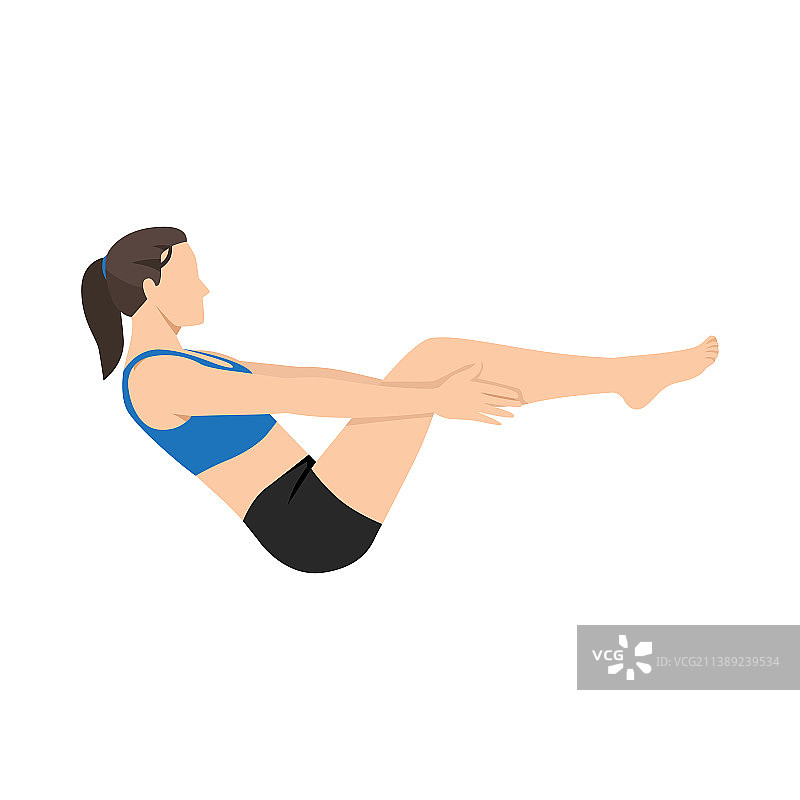做半船式姿势的女人图片素材
