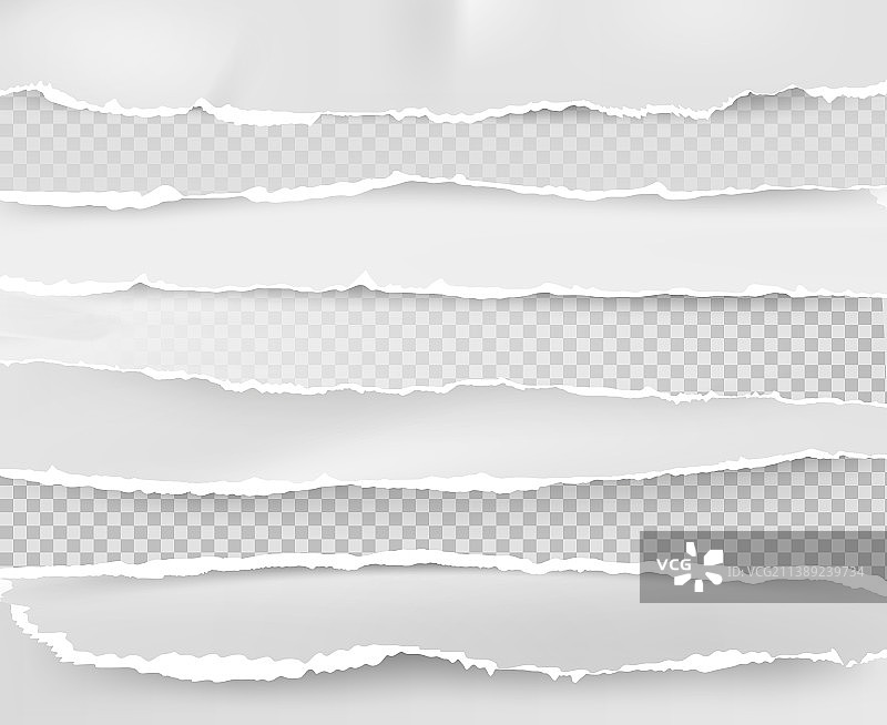 逼真撕边白色空白便笺纸图片素材