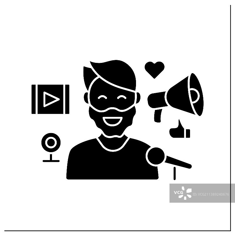 博主网红字形图标图片素材