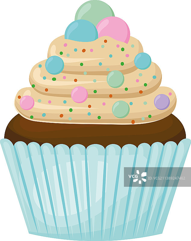 带糖屑的纸杯蛋糕图片素材