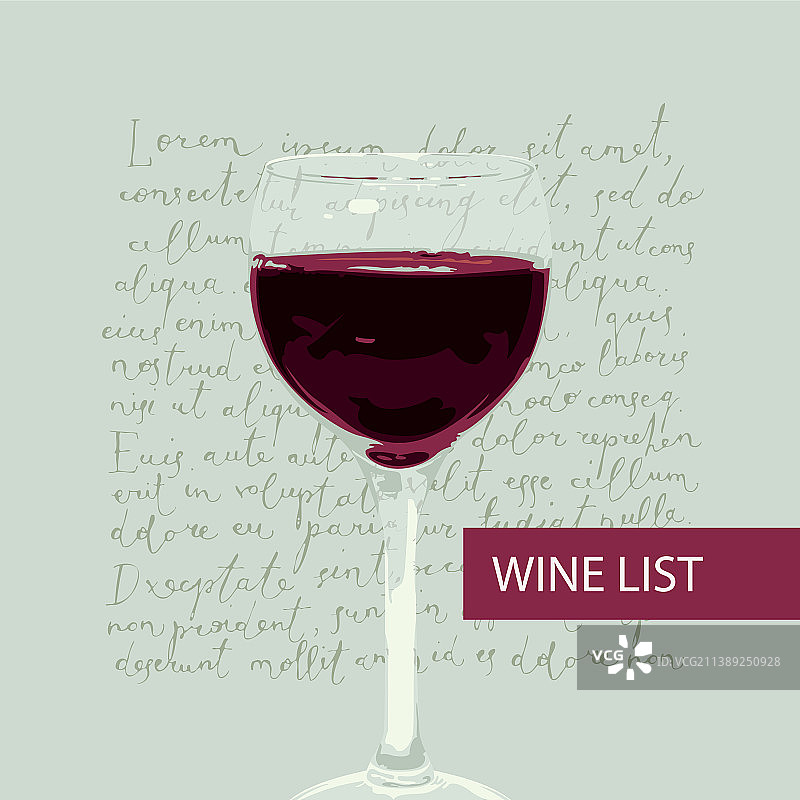 酒杯与lorem ipsum酒单图片素材