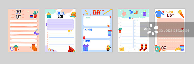 计划表贴纸套装图片素材
