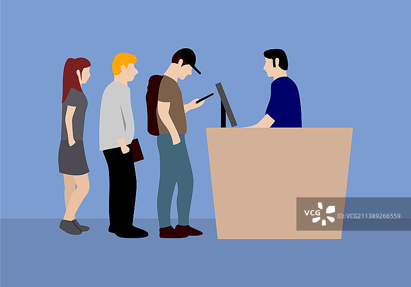 队列人物设计图片素材