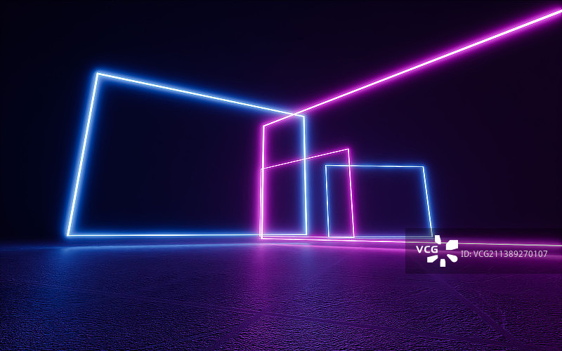 几何形状霓虹灯线条背景图图片素材