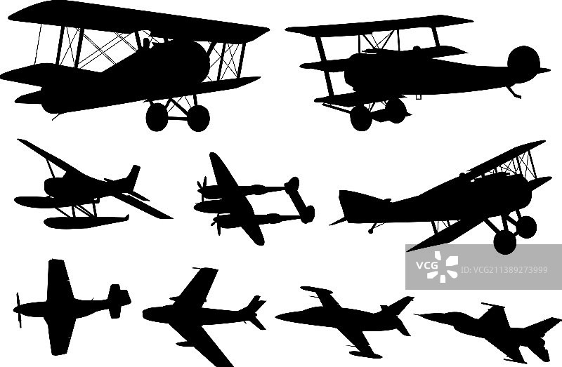 飞机剪影合集图片素材