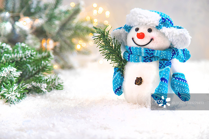 有装饰的圣诞节背景，选择性聚焦图片素材