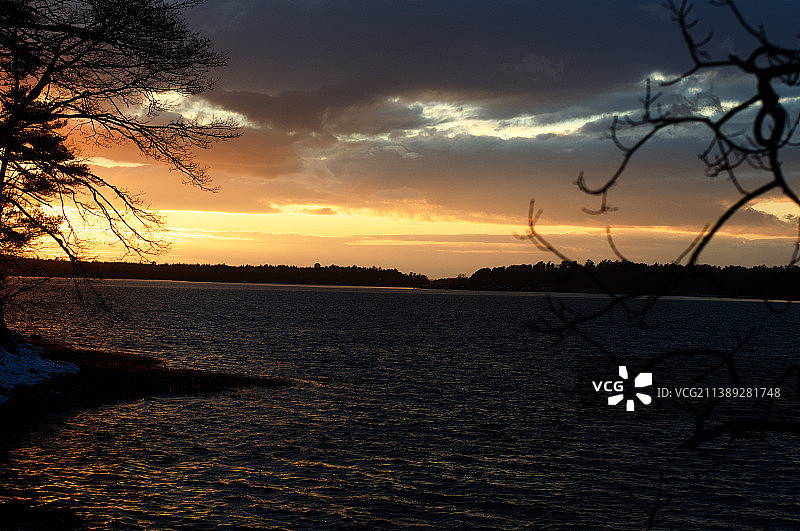 美国缅因州哈普斯韦尔日落海景图片素材