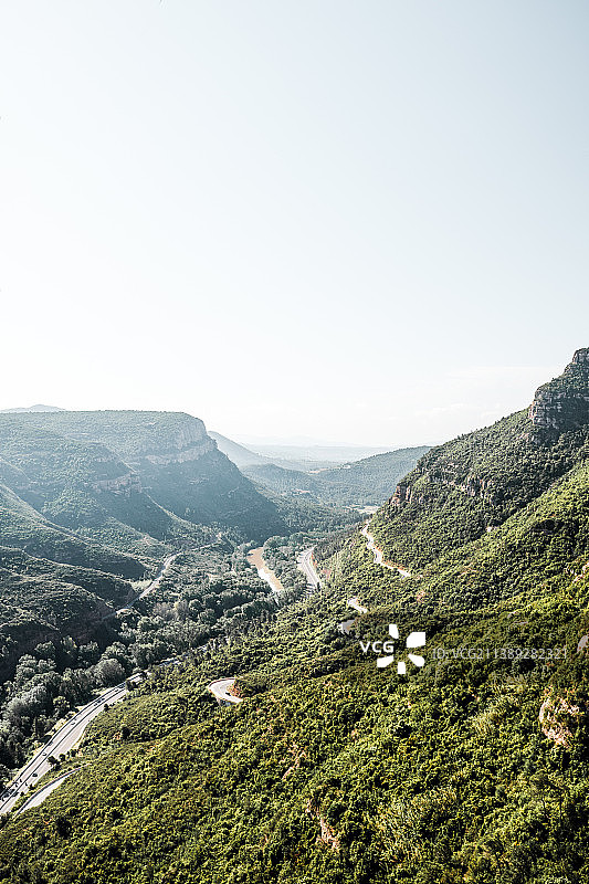 蒙特塞拉特圣乔治教区的广角景观图片素材