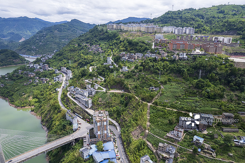 云南昭通绥江县航拍图片素材